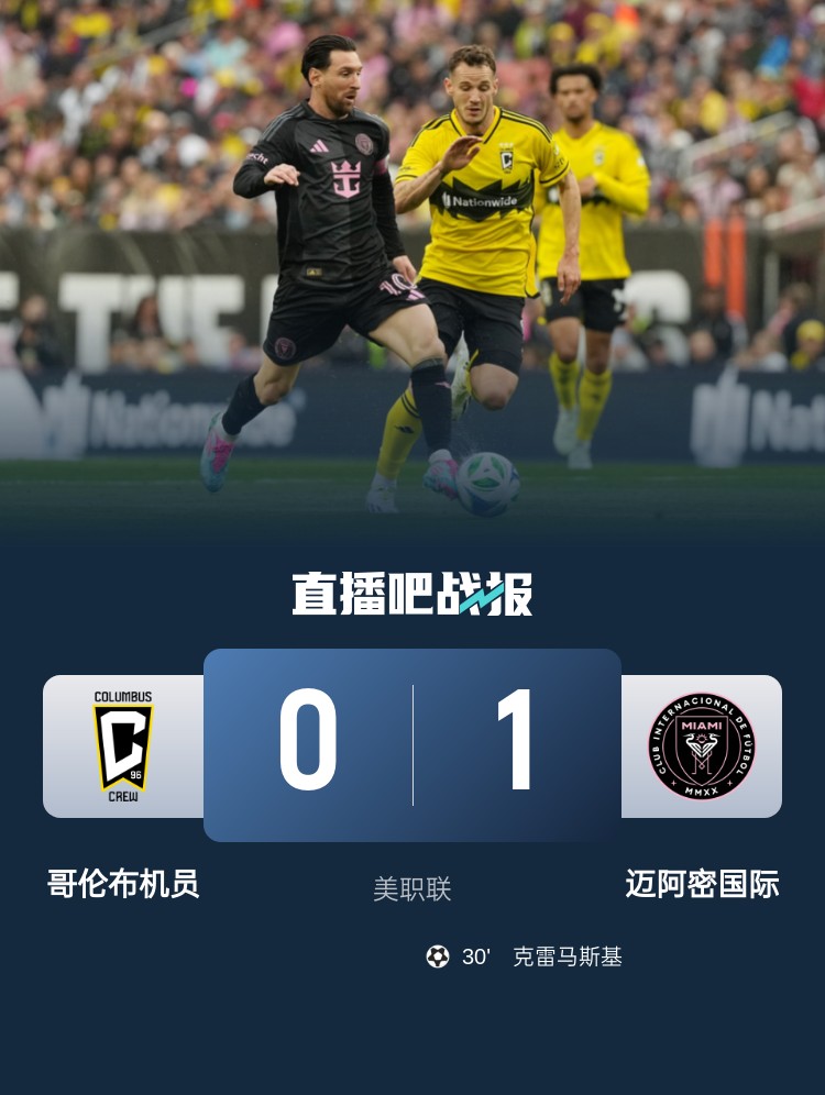 5勝3平！邁阿密國際是本賽季唯一美職聯比賽不敗球隊